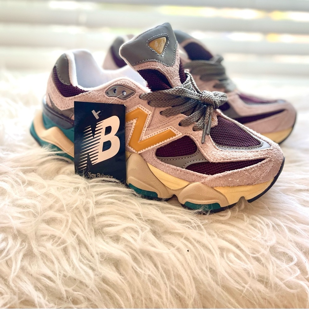 New Balance Burgundy and Yellow Sneakers